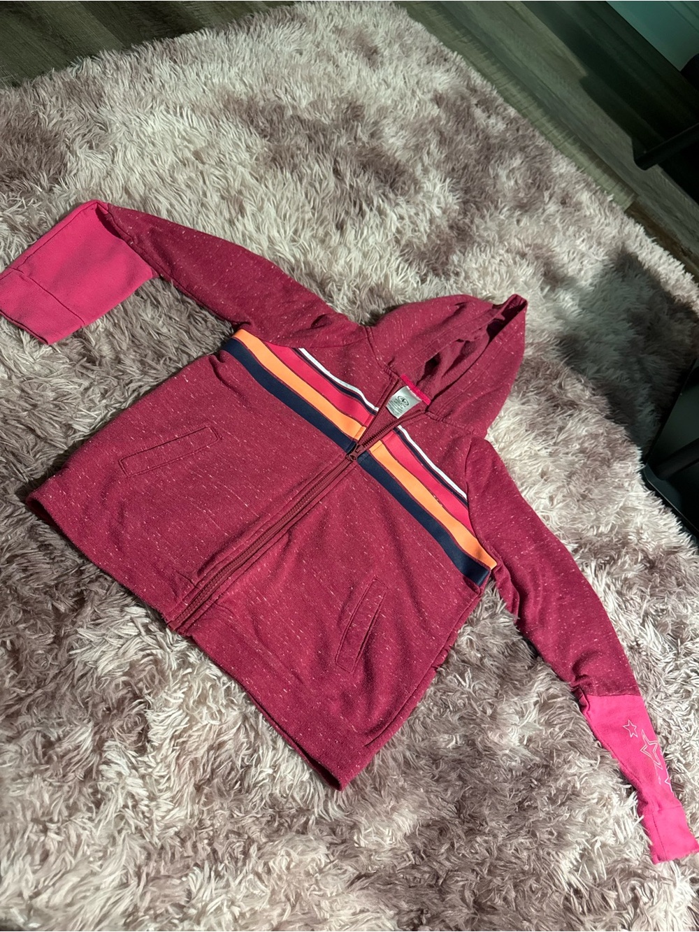 Kids red zip-up hoodie
